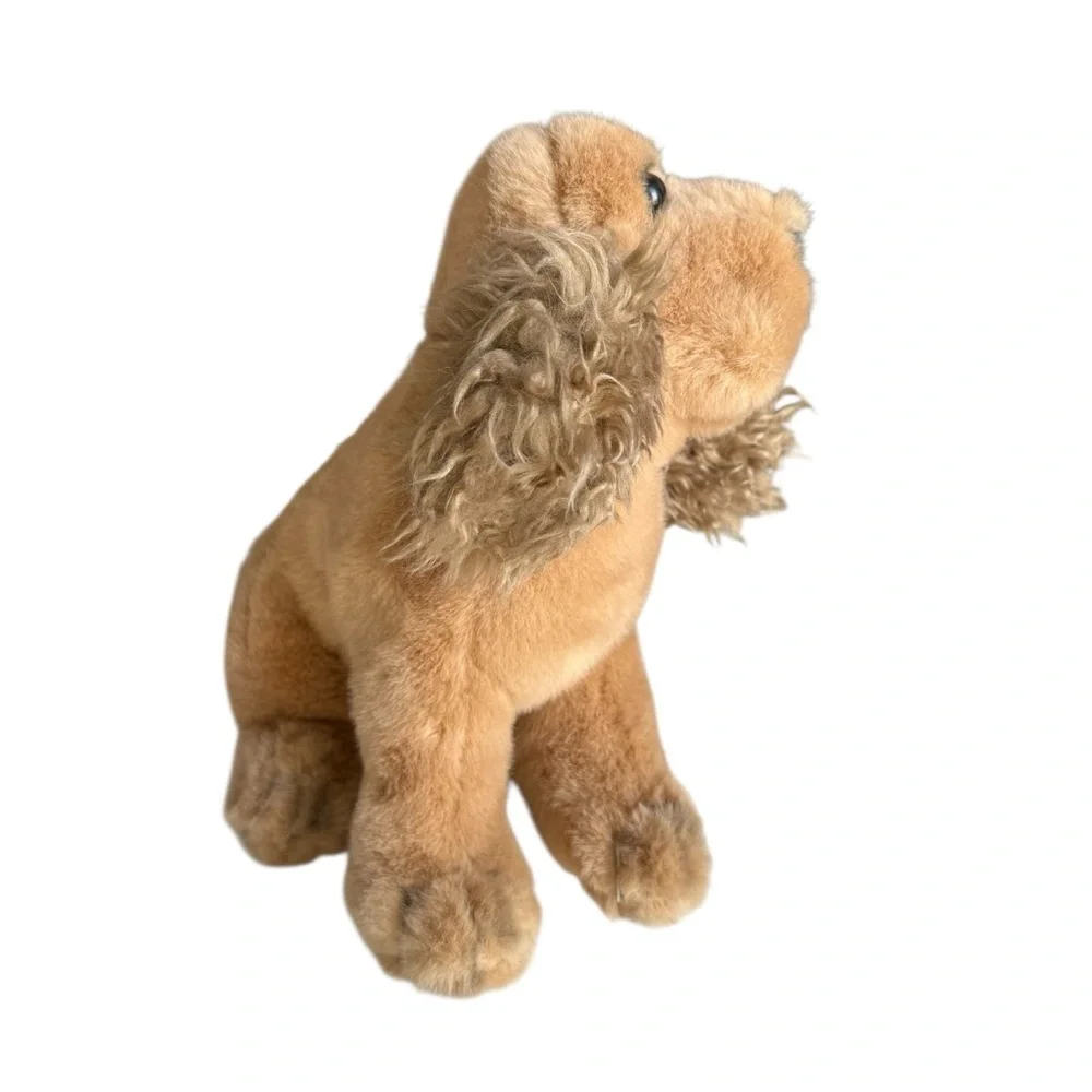 Vintage American Wego Stuffed Animal Plush Spaniel Dog 12” Tan Brown 1968